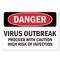 Signmission Safety Sign, OSHA Notice, 3.5" Height, Virus Outbreak, 10PK OS-NS-D-35-25587-10PK - alternate 1